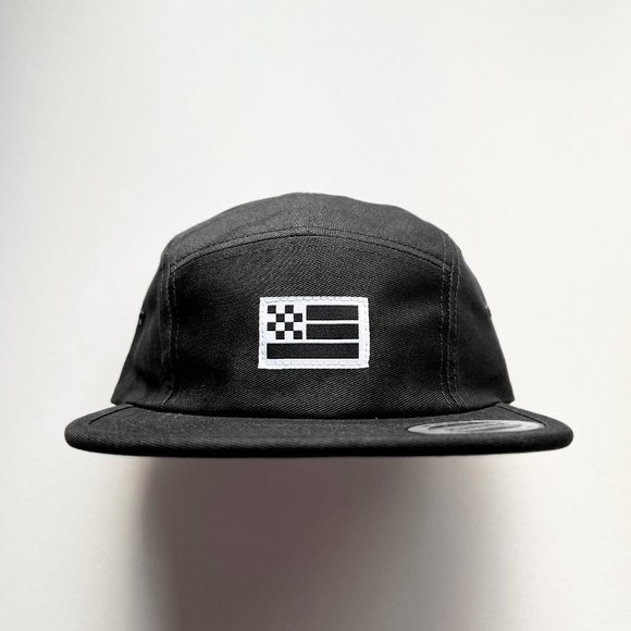 Fast Things - Black/White, Flag 5 Panel Camp Hat - Picture 1 of 2